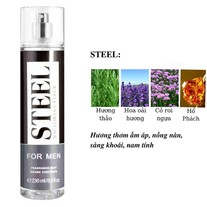 Xịt Thơm Body Mist Victoria Fleu 236Ml dành cho nam