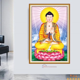 Tranh thêu chữ thập phật dược sư 30cm x 43cm