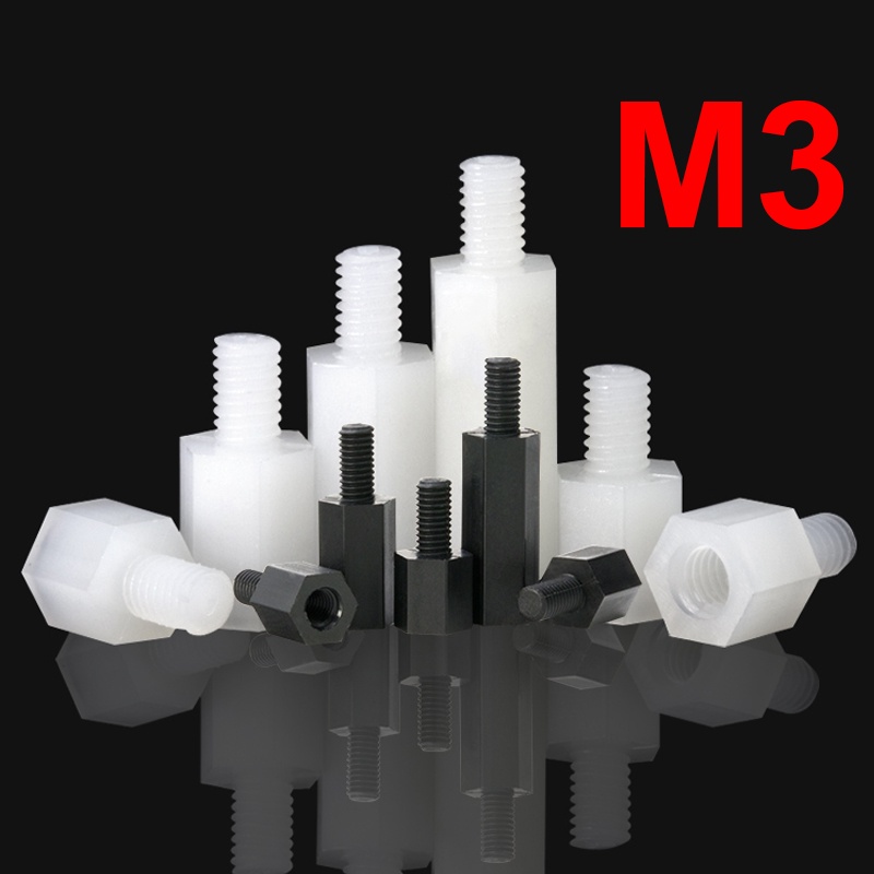 Trụ nhựa M3 chân nhựa M3 Đực Cái, Cái Cái,Cọc nhựa đỡ, mạch điện PCB M3 ABS cách điện Set 5 Pcs thay thế cọc trụ đồng
