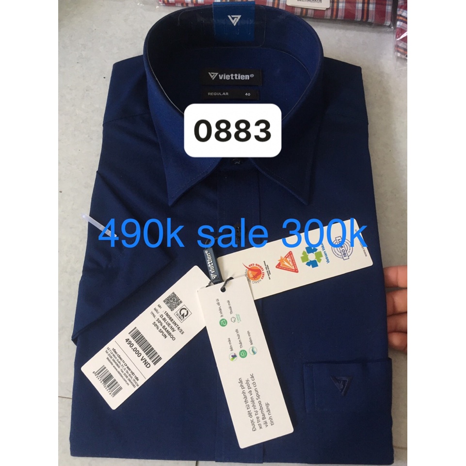 Việt tiến áo sơ mi ngắn tay giá mác 490k sale 300k