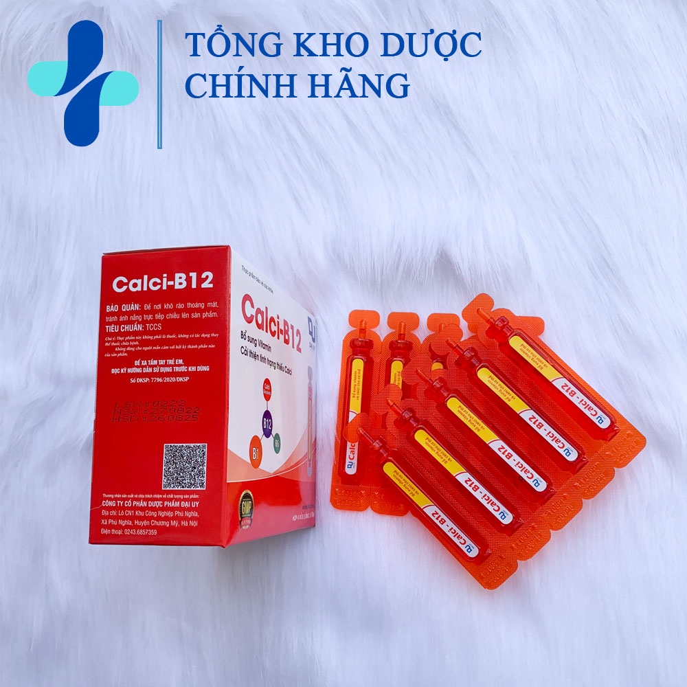 Calci B12 ống nhựa -bổ sung vitamin cải thiện tình trạng thiếu canxi (h/20 ống )