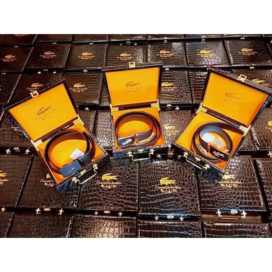 Thắt lưng da cá sấu nam hàng full hộp đẹp xuất sắt