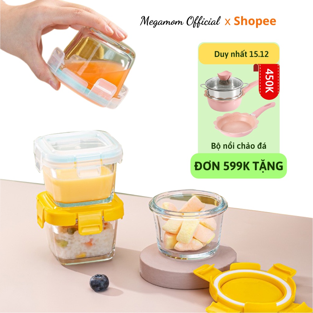 Hộp Trữ Thức Ăn Dặm Cho Bé, Hộp Trữ Đông Ăn Dặm Chất Liệu Thủy Tinh Cao Cấp