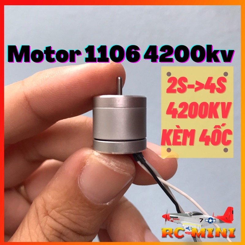 Motor không chổi than brushless 1106 4200kv 2s->4s