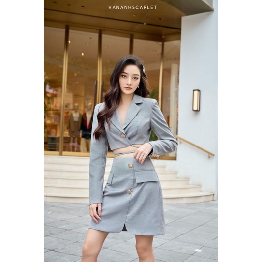 VAS - Vân Anh Scarlett - Set vest dây thắt eo