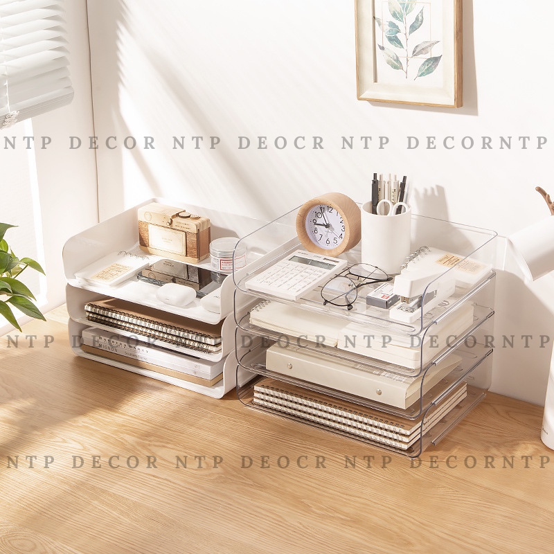 KHAY ĐỰNG TÀI LIỆU, HỒ SƠ A4 , B5 LÀM BẰNG CHẤT LIỆU PET ĐỂ BÀN TIỆN DỤNG CHO GIA ĐÌNH/VĂN PHÒNG