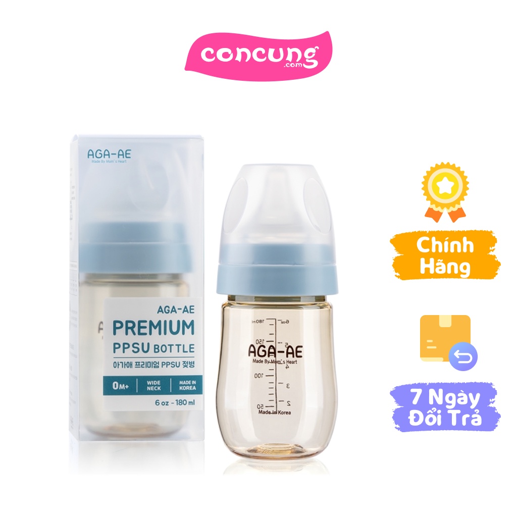 Bình sữa PPSU Aga-ae 180ml (xanh)