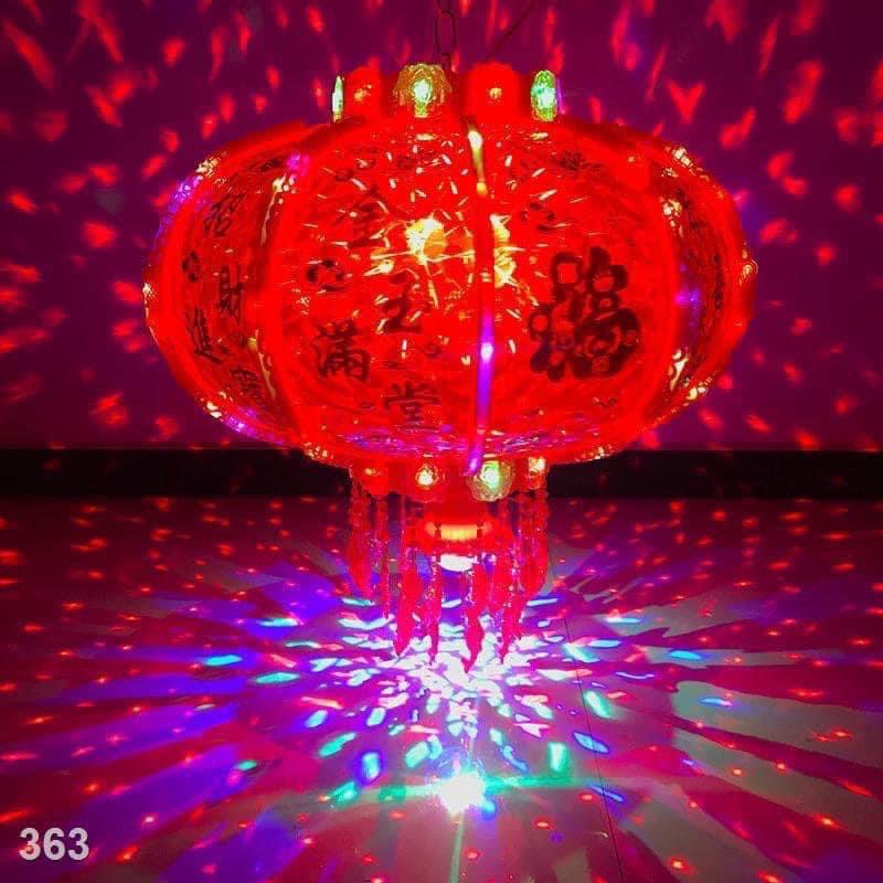 Đèn lồng tự xoay 360 có đèn led nhấp nháy rực rỡ / đèn lồng đỏ xoay điện treo tết / Lồng Đèn Điện Led Đường Kính 60cm/80