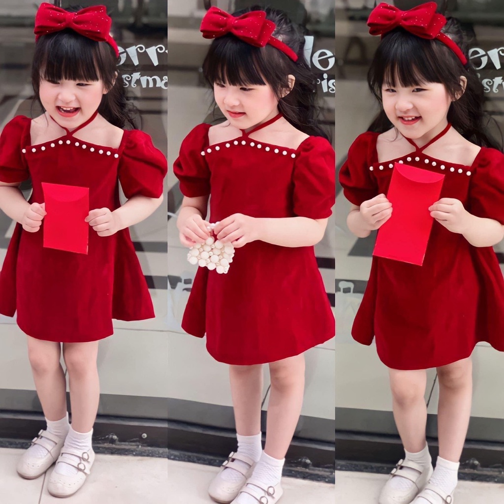 Sét váy nhung đỏ noel 8-20kg