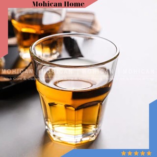 Ly thủy tinh cafe sọc khía 250ml, cốc thủy tinh uống trà đá lùn 8 góc bền, đẹp, giá rẻ cho hàng quán Mohican OEMG-2009