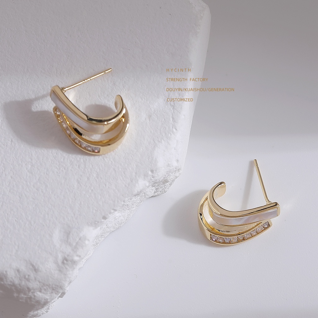 Bông Tai Hình Vỏ Sò Sang Trọng Ngọt Ngào Cho Nữ