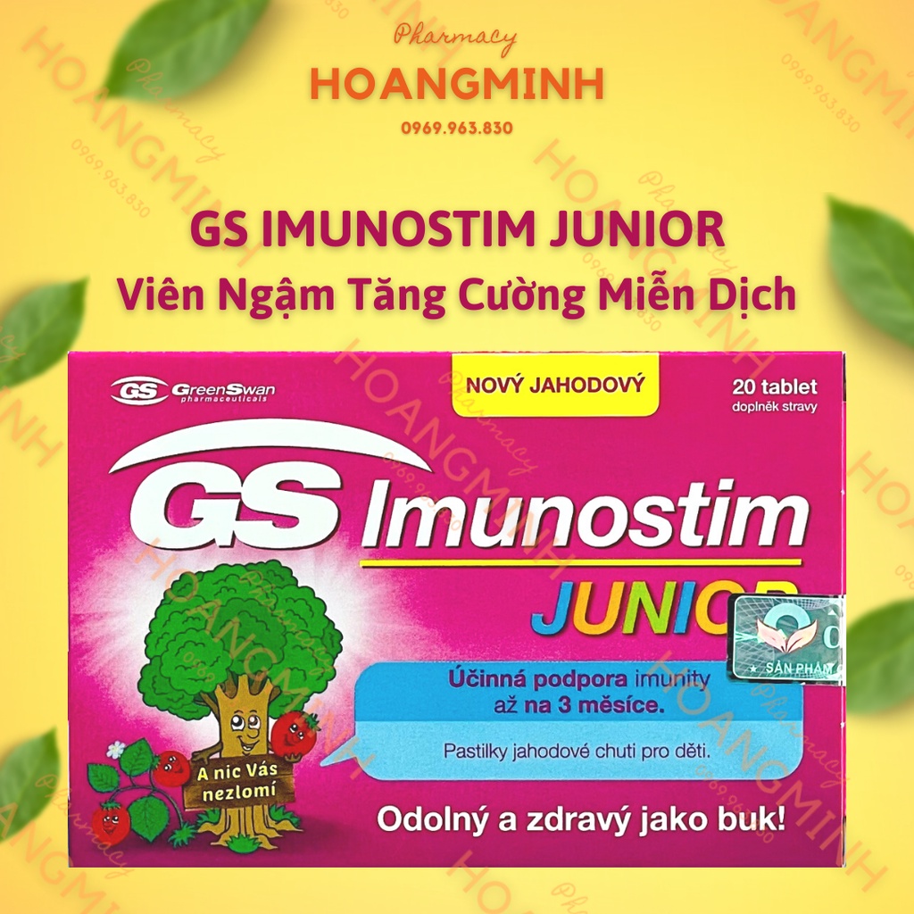 Viên Nhai Tăng Cường Đề Kháng Gs Imunostim Junior Hỗ Trợ Cải Thiện Sức Khỏe Đường Hô Hấp Hộp 20 Viên
