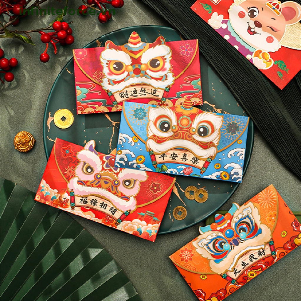 Set 4 Bao Lì Xì Đỏ Hình Thỏ May Mắn Cho Năm Mới 2023