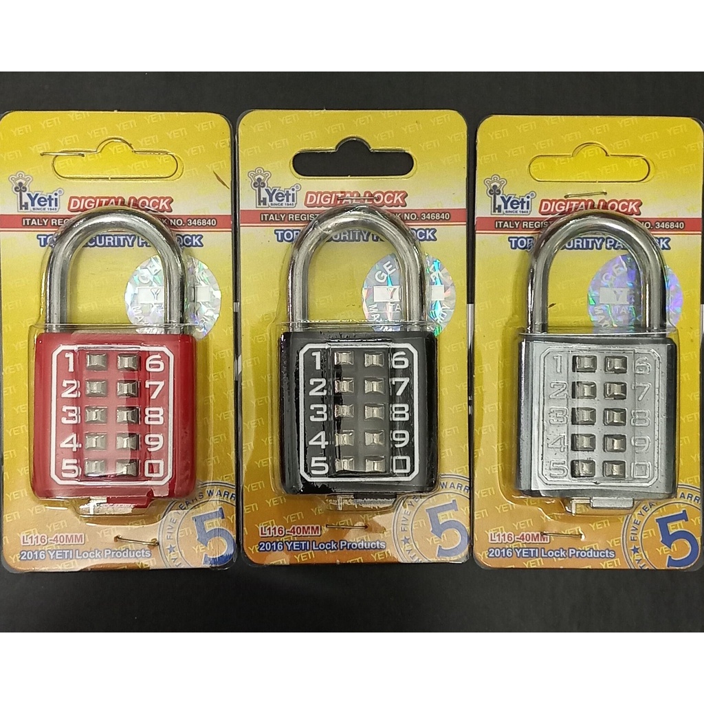 ổ khóa số bấm Yeti loại tốt, màu ngẫu nhiên, đơn giá sản phẩm là 1 cái