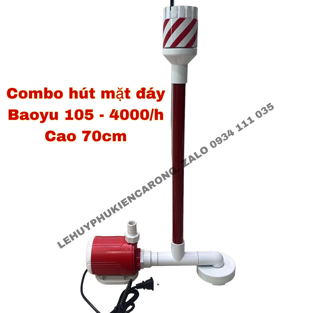 Combo Hút Mặt Hút Đáy Bơm BAOYU - KAOKUI Cho Hồ Cá Cảnh Từ 102 Tới 107