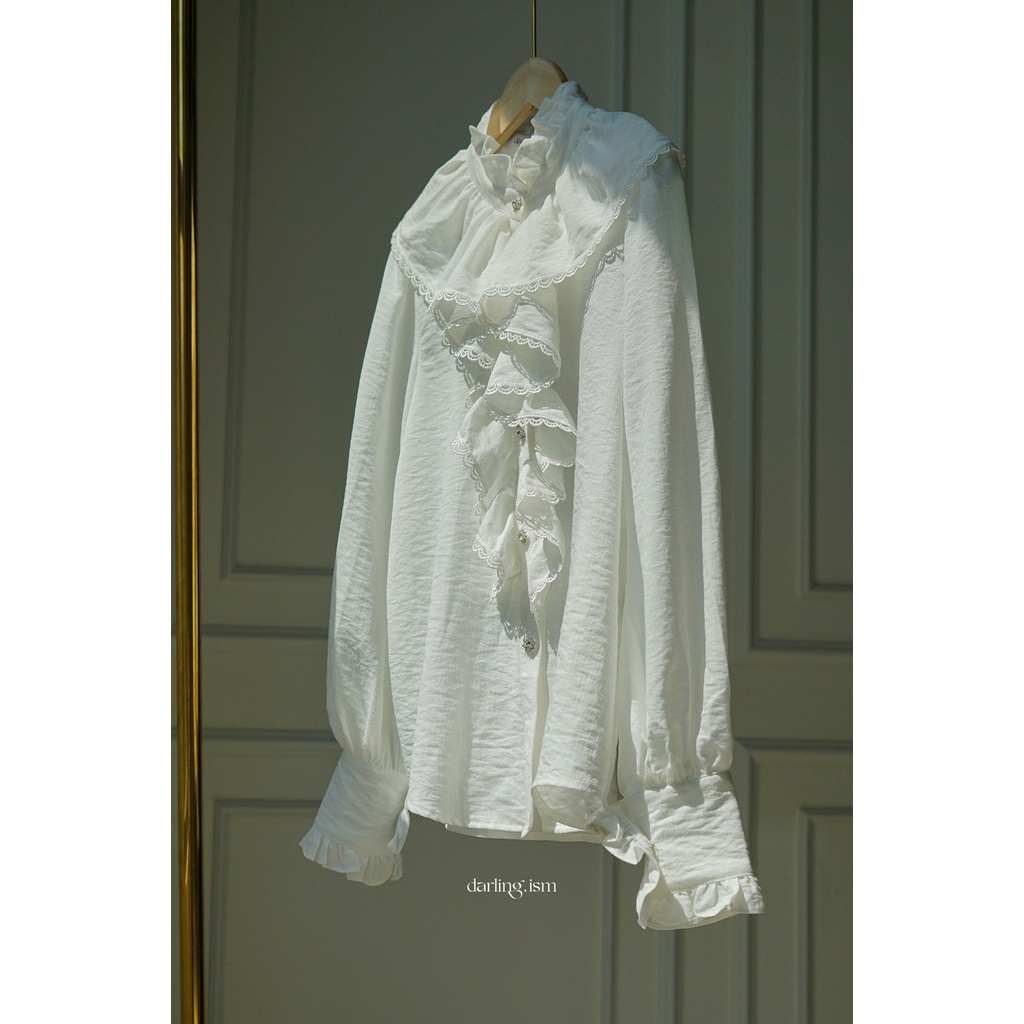DARLING.ISM - Áo kiểu tay phồng dài phối ren tiểu thư Crystal shirt