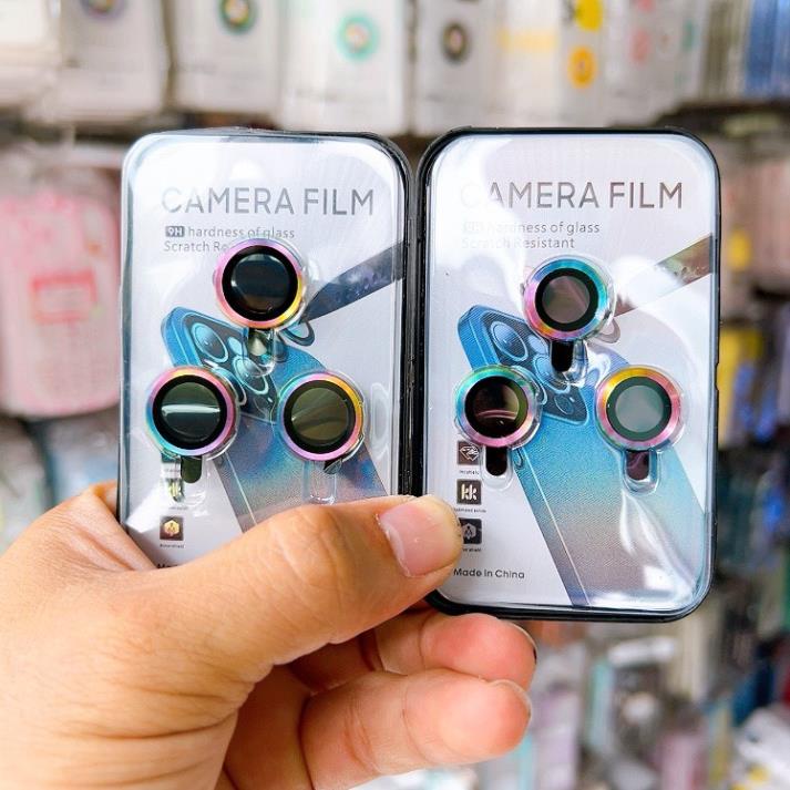 Cường lực camera iphone 15 15+ 14 pro max 13 promax 12 promax 12 mini 14 plus mắt bảo vệ titan đính đá chống trầy xước