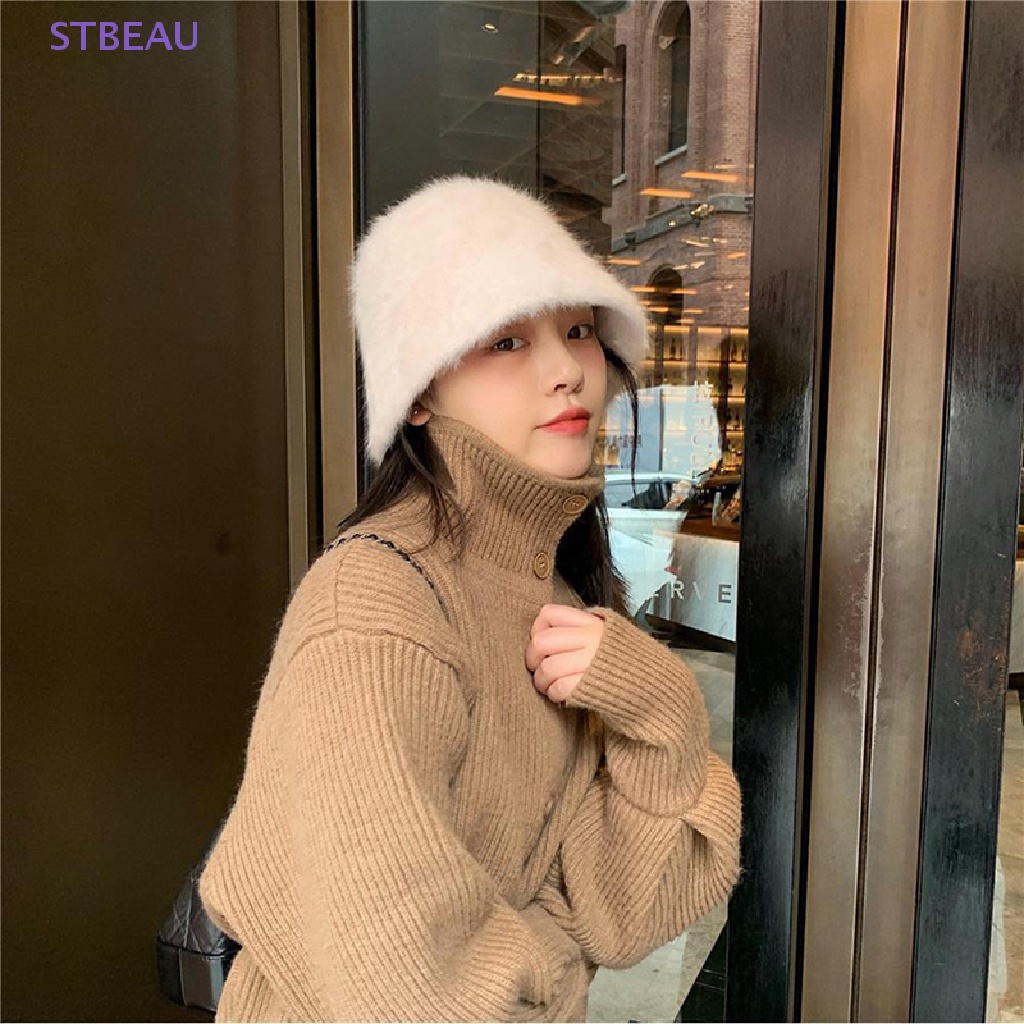 [Cxsteau] Mũ Len Mềm Dày Dặn Ấm Áp Mềm Mại Phong Cách Thu Đông Ngọt Ngào Có Thể Gập Lại Cho Nữ MME