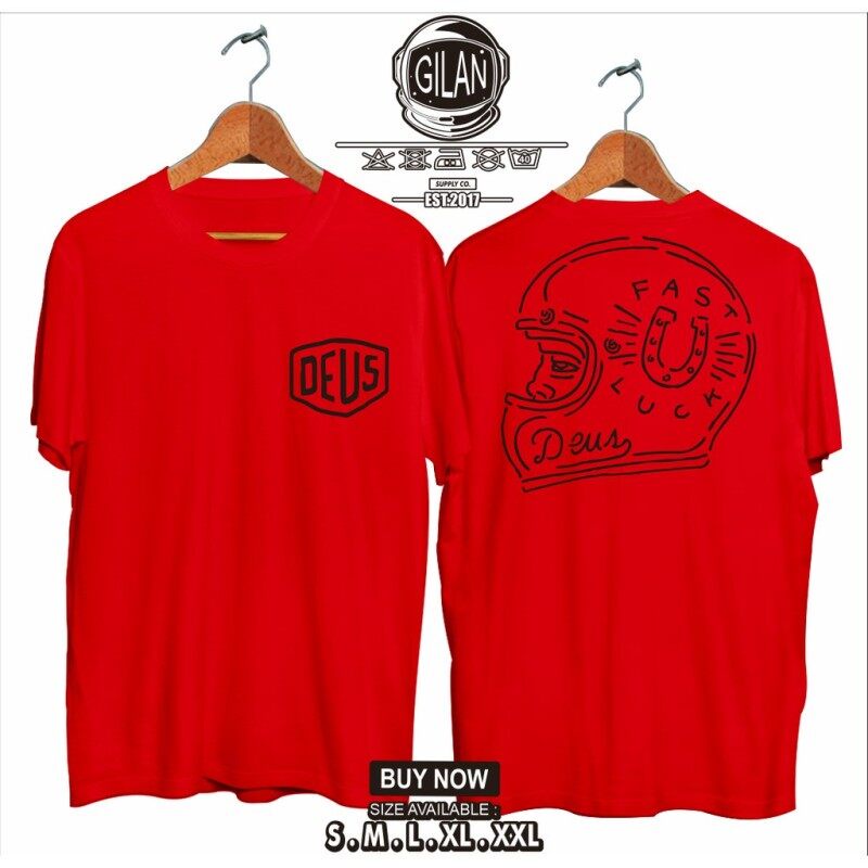 Áo Thun In Hình Mũ Bảo Hiểm Và Chữ Deus Ex Machina Cá Tính Hợp Thời Trang