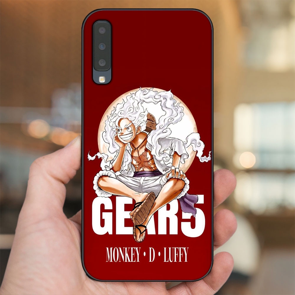 Ốp lưng Samsung A7 2018 viền đen in hình Luffy Gear 5 Nika One Piece Đảo Hải Tặc