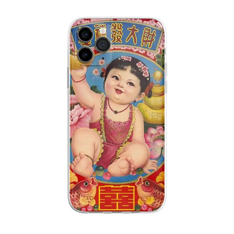 Ốp Điện Thoại TPU Mềm Chống Sốc In Chữ Trung Hoa 2023 Cho IPhone 14 13 12 PRO 12 mini 11 PRO Max Xs Max XR 6 7 8 Plus SE2020