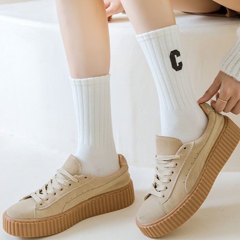 Tất Cổ Cao ReTro unisex Chữ C ( được chọn màu )