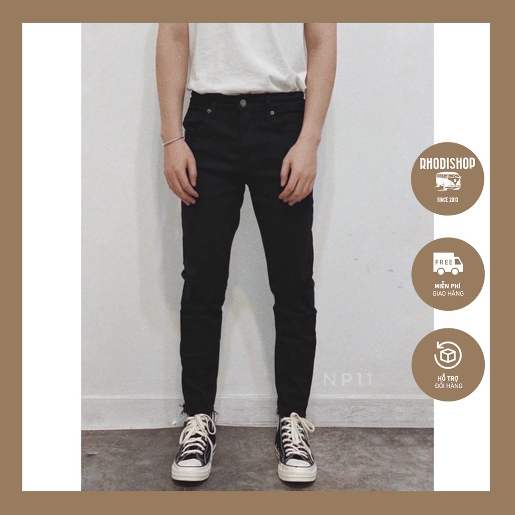 Quần jeans đen nam rách gấu NP11 RHODI