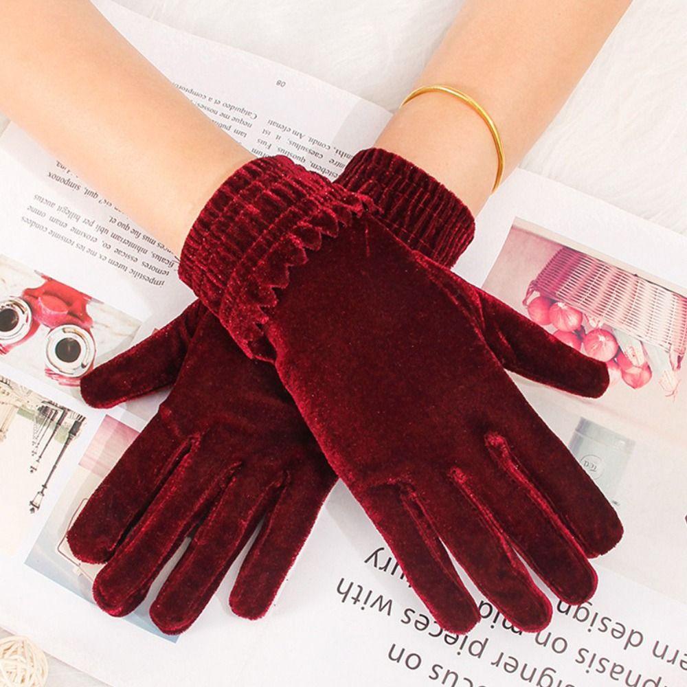 Mihan1 Găng Tay Nhung Thể Thao Giữ Ấm Cho Nữ
