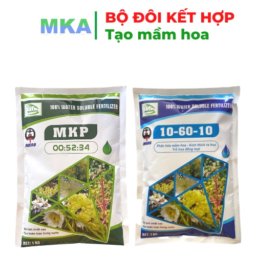 Bộ đôi chặn đọt tạo mầm MKP 0 52 34 và Lân cao 10-60-10 MKA Mekongagri gói 1kg