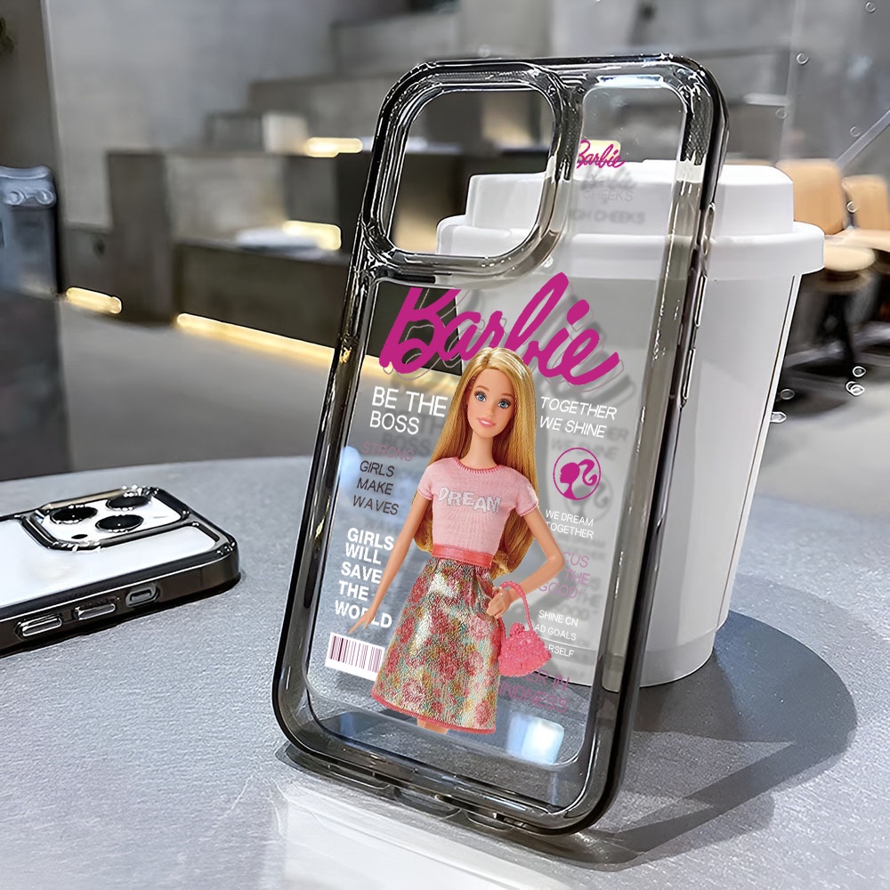 Ốp Điện Thoại Trong Suốt Hình Búp Bê Barbie Cho iphone 14ProMax 13 11 12 7Plus X XR XS Max