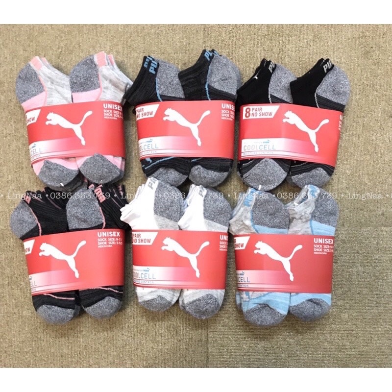 Tất vớ nam nữ Puma cổ ngắn lót lông xù VNKX xuất dư xịn êm thoáng chân thấm hút mồ hôi