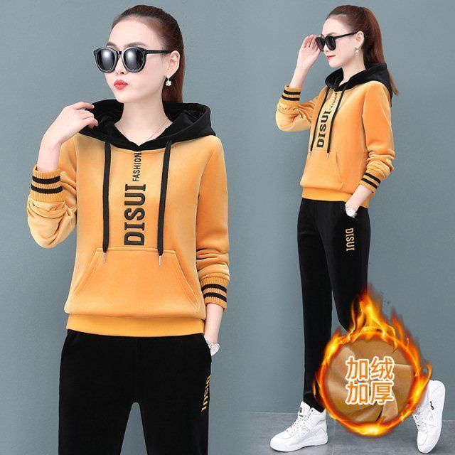 Set Đồ Thể Thao Hai Mặt Lót Nhung Dày Dặn Thời Trang Cho Nữ