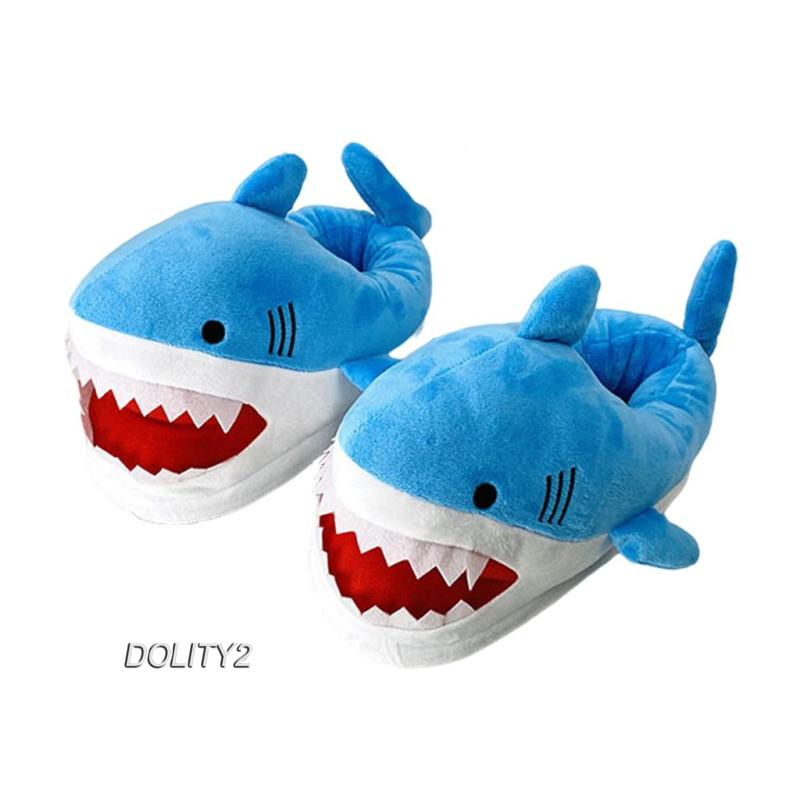 Dép Bông Đi Trong Nhà Chống Trượt Hình Cá Mập Vui Nhộn Màu Hồng Dolity2