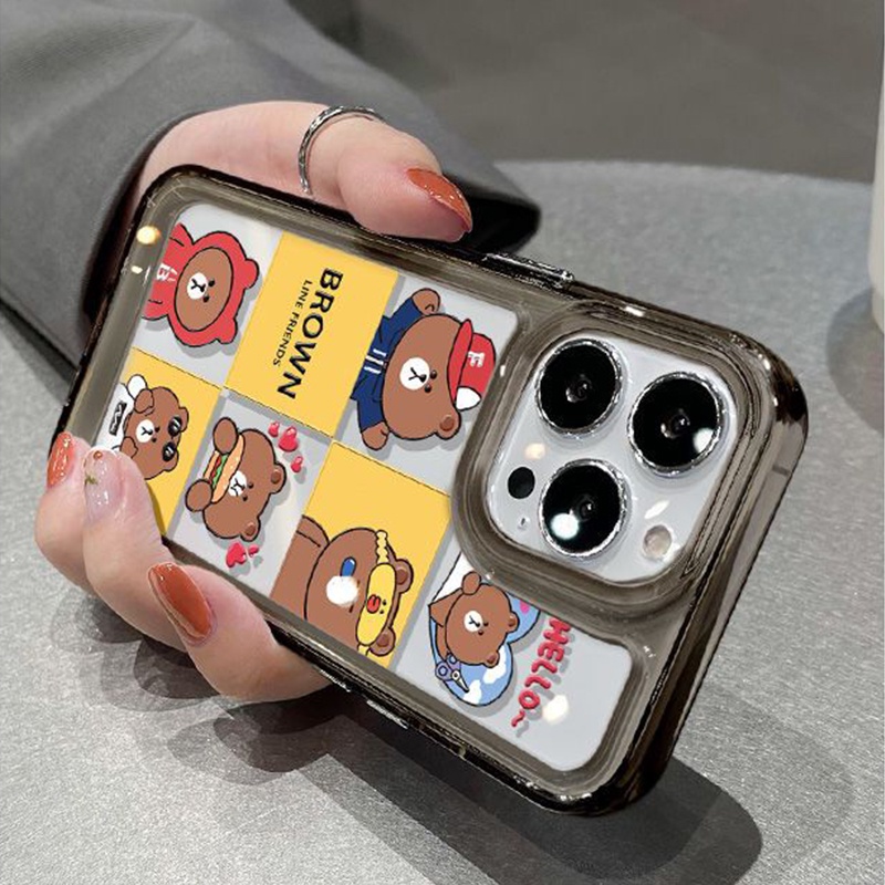 Ốp Điện Thoại TPU Mềm Trong Suốt Chống Sốc In Hình Gấu Nâu Cho IPhone 11 14 Pro Max 13 12 Pro XS Max X XR 7 8 6 6S Plus