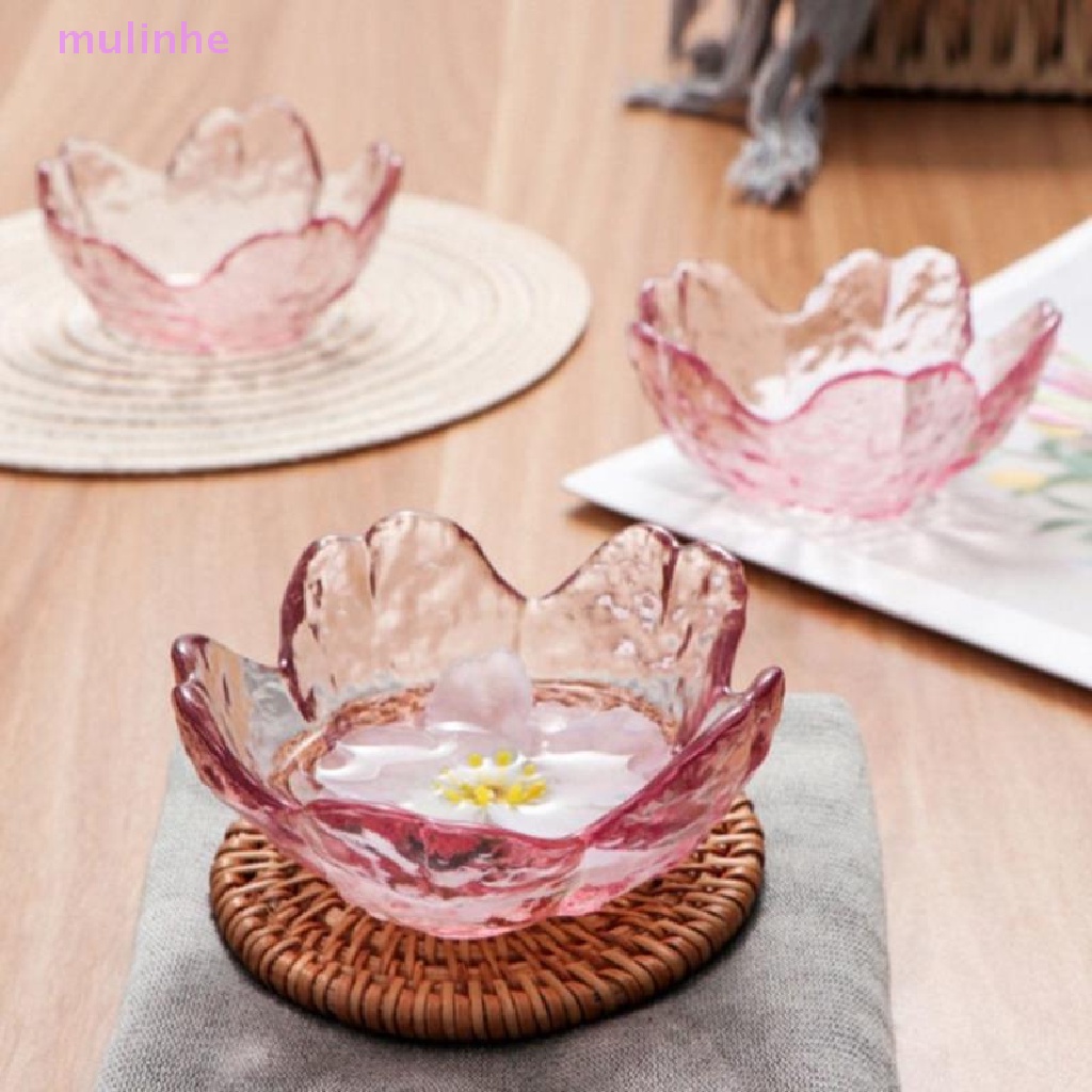 Mulinhe Chén Thủy Tinh Đựng Nước Chấm Màu Vàng In Hoa Anh Đào Phong Cách Bắc Âu vn