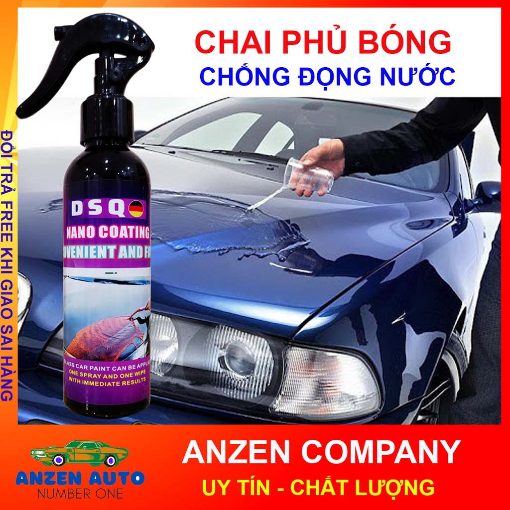 Chai xịt phủ nano chống nước kính, phủ bóng sơn xe ô tô - Chống Trầy Xước, Chống nước bề mặt kính cận, kính mũ - ANZEN A