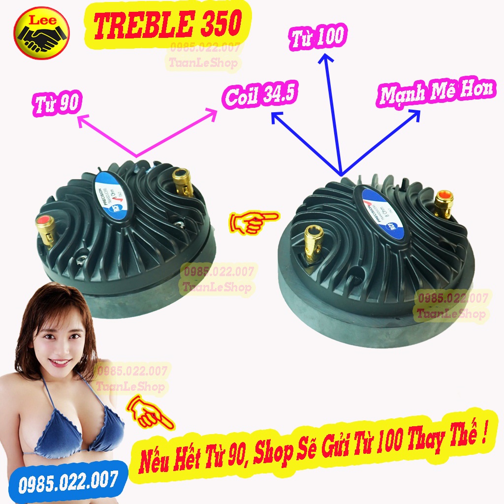 01 LOA TREBLE KÈN R C F 350 NẮP NHÔM + TẶNG TỤ 2,2MF – LOA TEP 350 NẮP NHOM