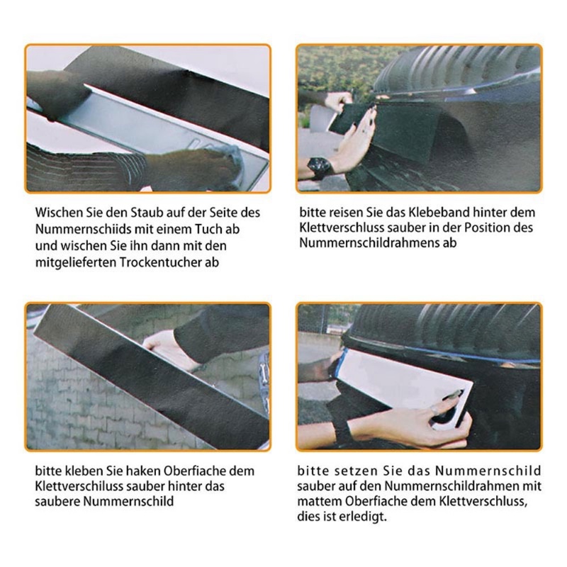 1 Giá Đỡ Biển Số Xe Hơi Không Khung Chống Thời Tiết Màu Đen