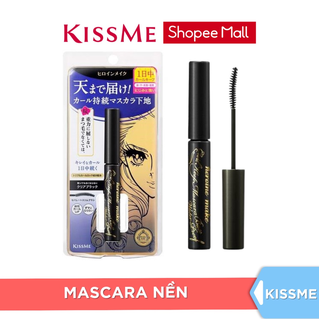 Mascara Kissme Heroine Make Curl Keep Mascara Base WP Siêu Bền Chống Trôi Tăng Nâng Cong Và Làm Dày Rậm Mi Đen 4.5g