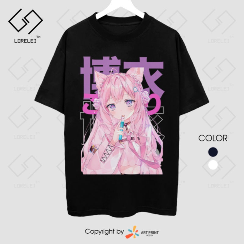 Áo thun Hololive Hakui Koyori Color Design  ngắn tay