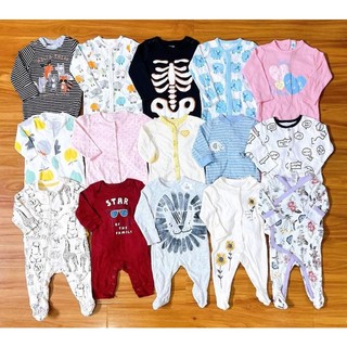 bộ bodysleep bodysuit liền tất dài tay vải cotton thoáng mát cho bé sơ sinh