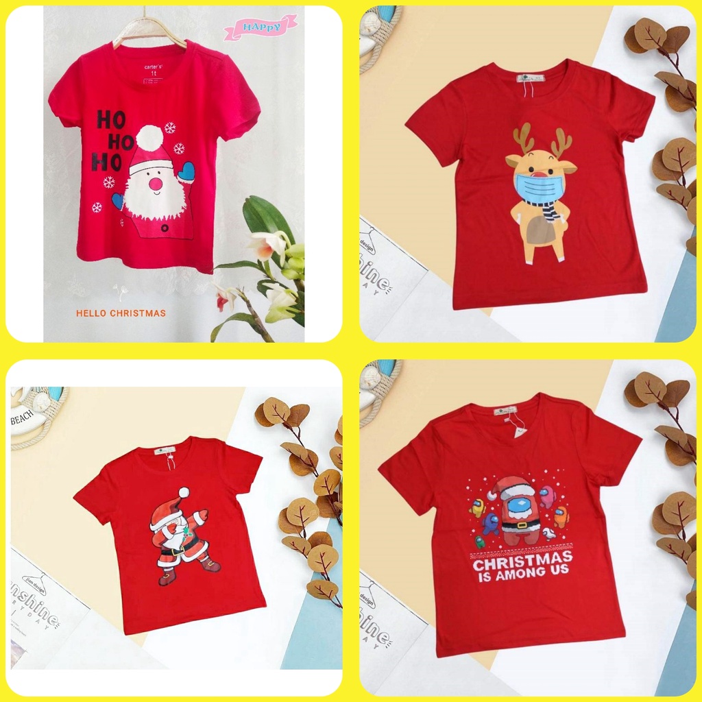 Áo thun Noel cho bé trai, bé gái 10-30 kg