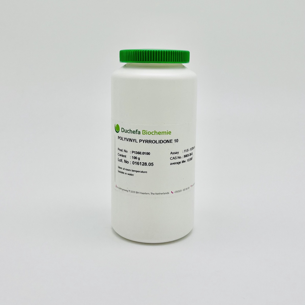 Hóa chất Polyvinyl Pyrrolidone (PVP 10, Duchefa, cas 9003-39-8)