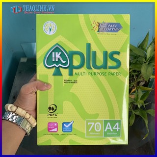 Giấy ik plus a4 70gsm | giấy in a4 thương hiệu ik plus màu xanh lá định lượng 70gsm