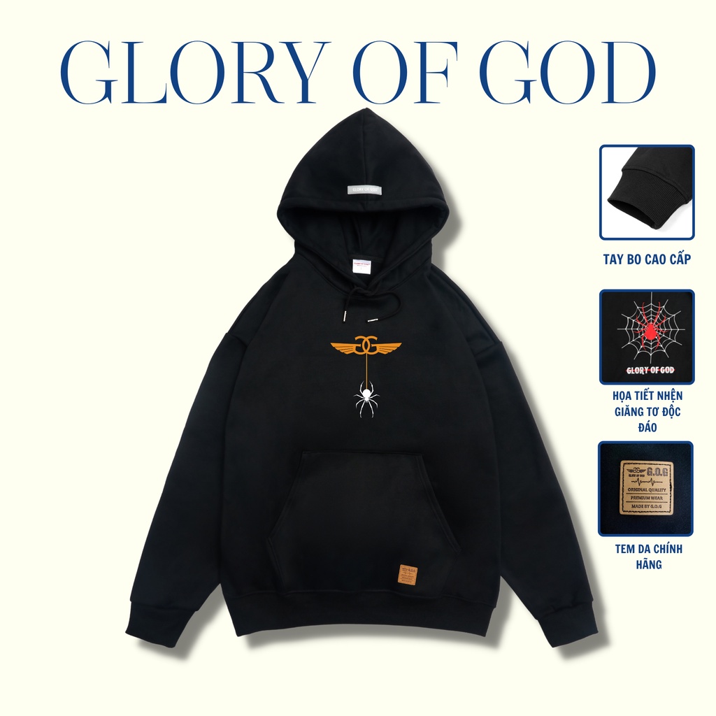 Áo Hoodie Unisex Local Brand GLORY OF GOD UNIVERSE Spider Premium – Hoodie dành cho nam nữ Form Rộng
