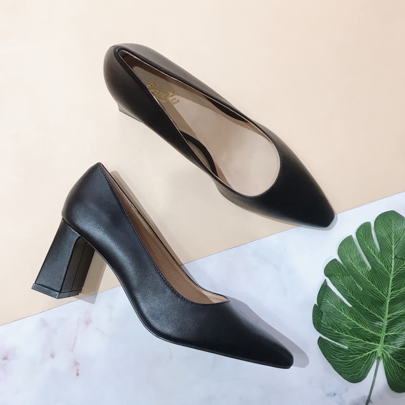 Giày cao gót công sở 7 phân đế vuông gót vuông da mềm đế êm nhẹ