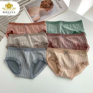Quần Lót Nữ Molina Vải Dệt Kim Mềm Mịn Co Giãn Tốt, Họa Tiết Sọc Kẻ Nhiều Màu