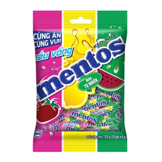 3 GÓI KẸO NHAI MENTOS HƯƠNG TRÁI CÂY HỖN HỢP 119g