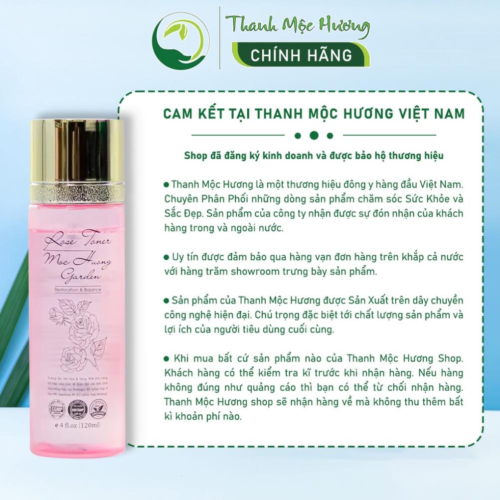 Toner Hoa Hồng Mộc Hương Garden Thanh Mộc Hương Không Cồn, Rose Toner Dưỡng Ẩm, Làm Sạch Sâu, Se Khít Chân Lông
