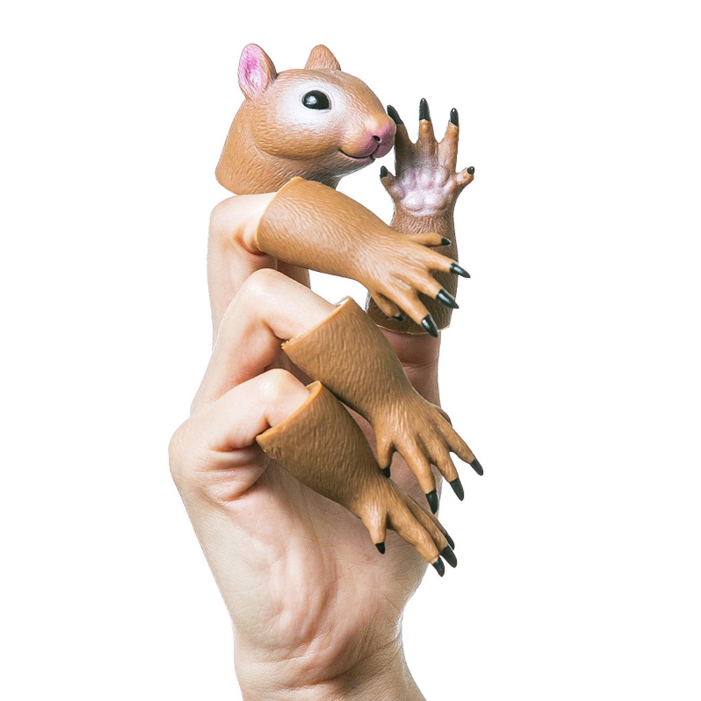 Handi Squirrel Finger Hand Puppet Novelty Toys Finger Doll Props Animal Finger Puppet Gift for Kids